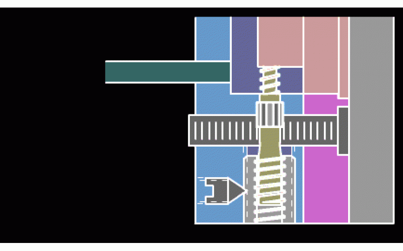 利用開合模脫側(cè)螺紋機(jī)構(gòu)模具-深圳市模具廠整理提供
